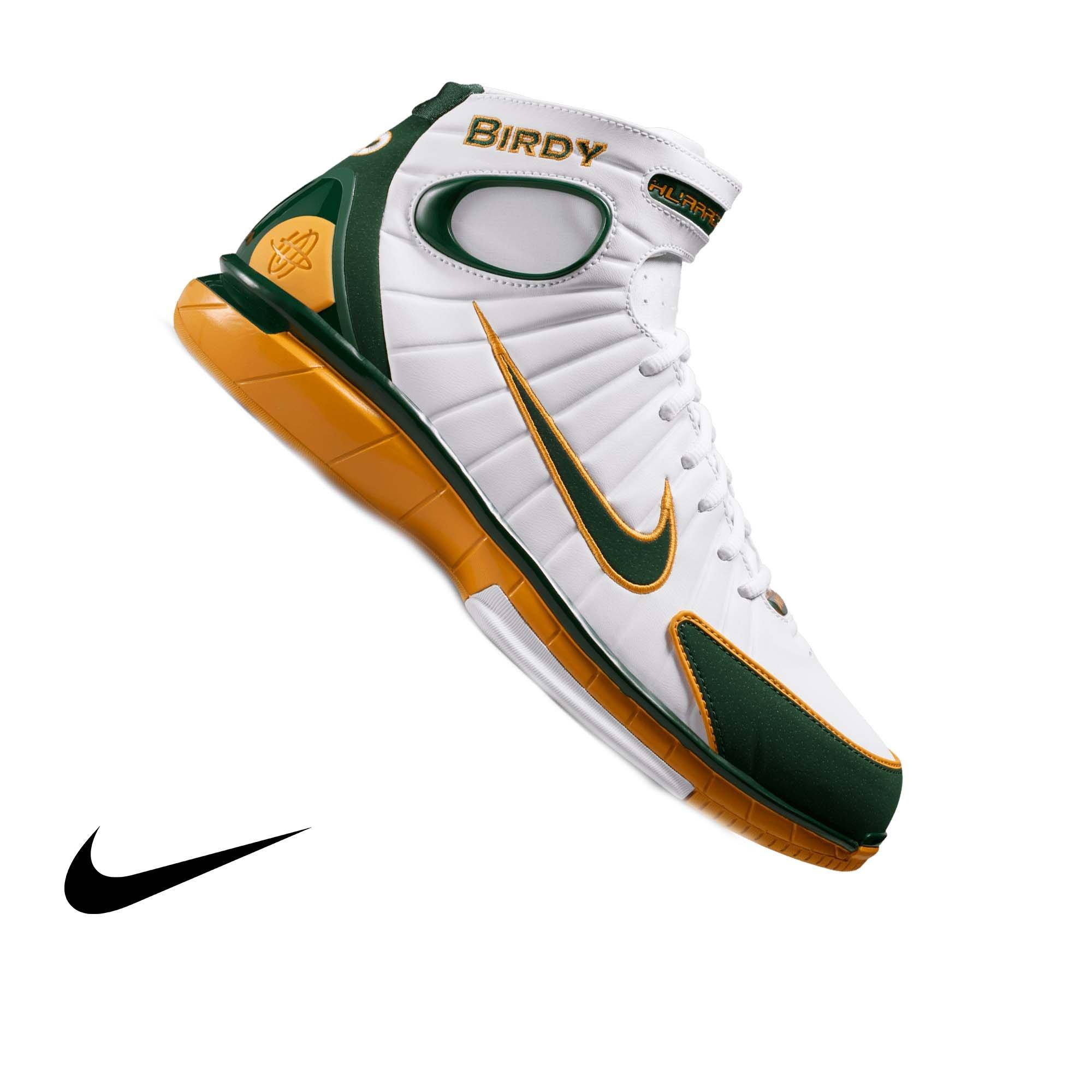Nike Air Zoom Huarache 2K4 "Sue Bird" Men's Shoe - WHITE/DEEP FOREST/CANYON GOLD